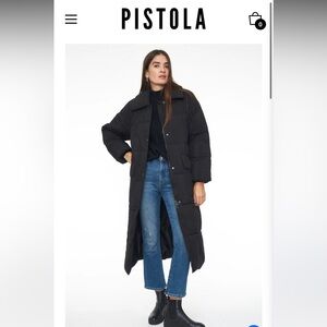 Pistola - Shayne Long Puffer Coat in Noir / Black